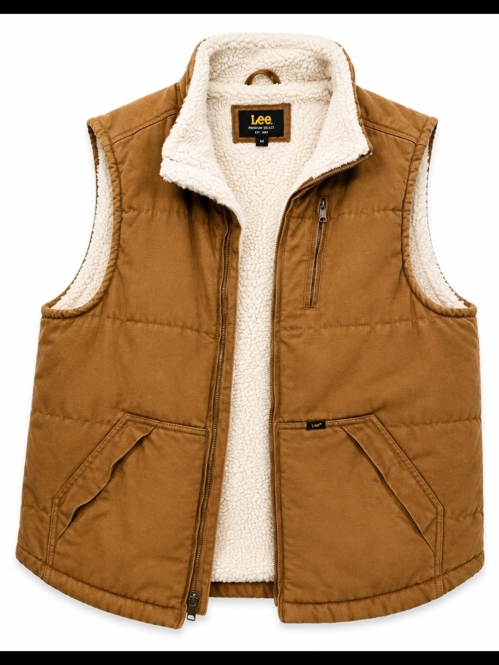 Lee Men’s Tan Sherpa-Lined Work Vest